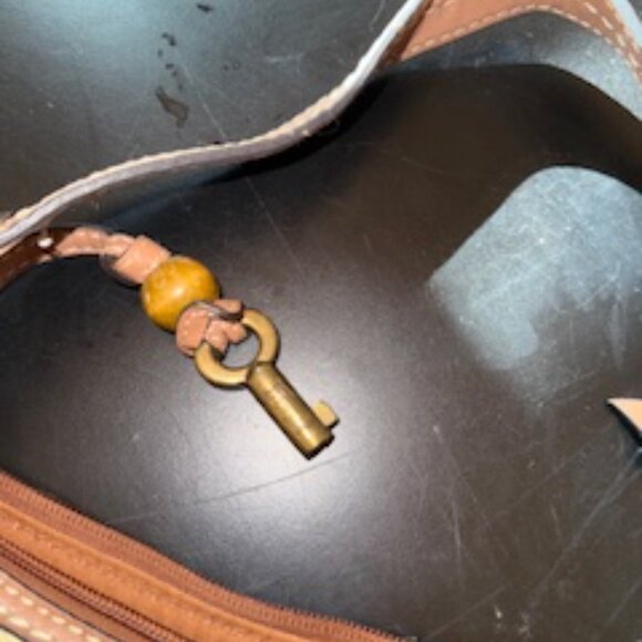 Fossil Vintage Patchwork Leather Shoulder Bag Boho Y2K Retro Purse - Picture 2 of 5